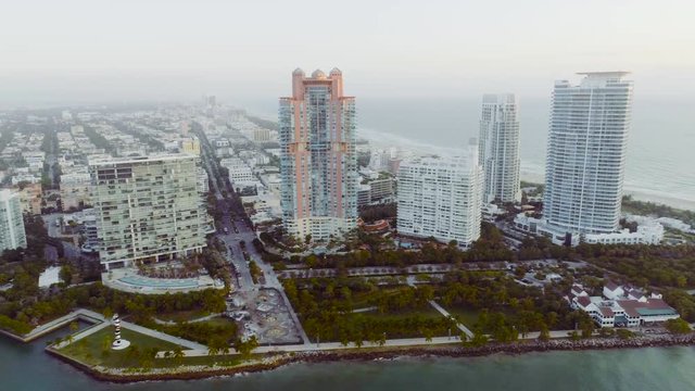 South Miami Beach Aerial Landscape Travel Vacation Destination Scenic Concept