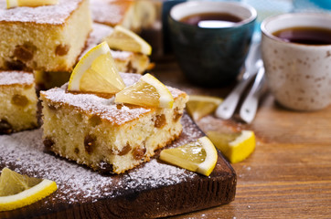 Portion of cake