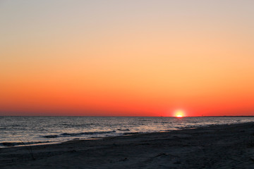 Sunset over ocean