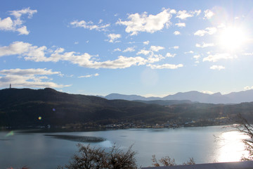 Lake with mountains