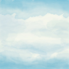 Watercolor artistic hand-painted blue textured abstract background 