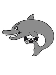 Gamers, gamer, gamer, play, play, controller, fun, fun, console, nerd, geek, small, delfin, sweet, cute, comic, cartoon, grin, smile, funny