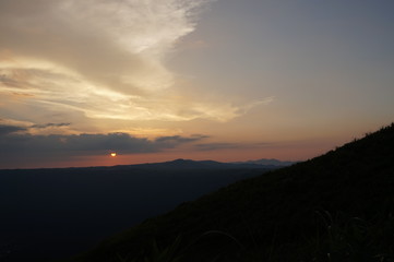 阿蘇山 夕焼け 熊本