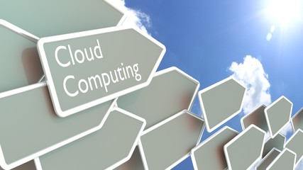 Grey arrows with the words cloud computing