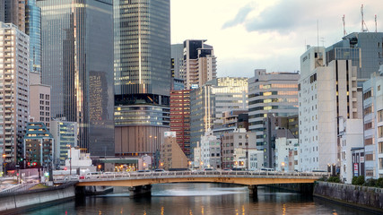 Fototapeta na wymiar Afternoon View of Osaka Cityscape