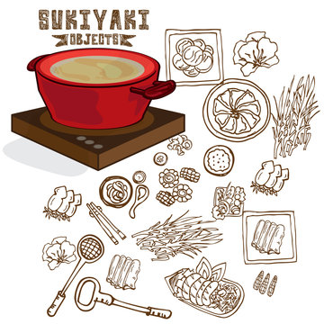sukiyaki pot objects drawing graphic  design 