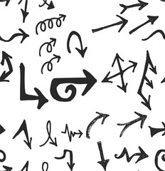 Vector hand drawn arrows set isolated on white