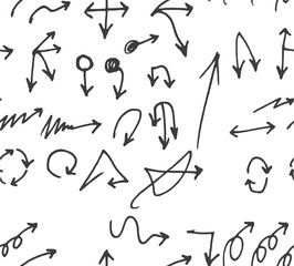 Vector hand drawn arrows set isolated on white