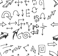 Vector hand drawn arrows set isolated on white