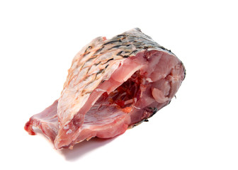 Steaks fresh raw fish isolated on white background