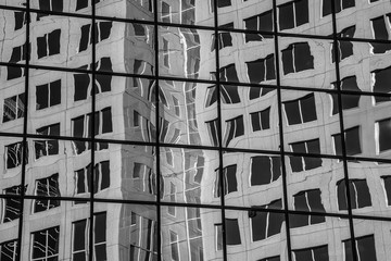 Abstract reflections in skyscraper windows