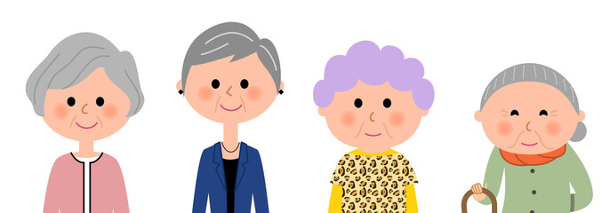 シニア女性達　おしゃれ