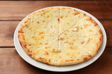 Gorgonzola pizza on table
