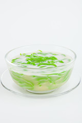 Thai dessert, rice noodles made of rice eaten with coconut milk