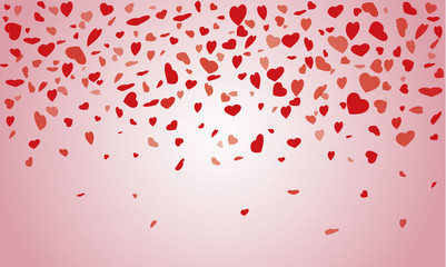vector background with krysnymi hearts, valentines day