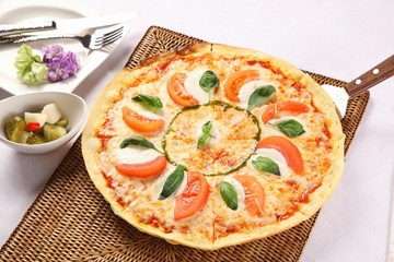  Margherita Pizza on table