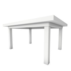 White Table. 3D render isolated on white. Platform or Stand Illustration. Template for Object Presentation.