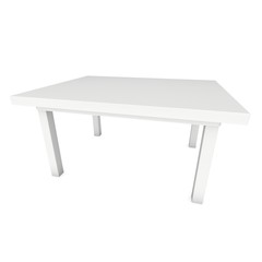 White Table. 3D render isolated on white. Platform or Stand Illustration. Template for Object Presentation.