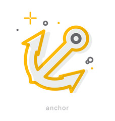 Thin line icons, Anchor