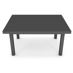 Black Table. 3D render isolated on white. Platform or Stand Illustration. Template for Object Presentation.