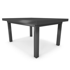 Black Table. 3D render isolated on white. Platform or Stand Illustration. Template for Object Presentation.