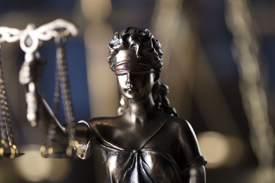 Statue of justice, scales of justice
