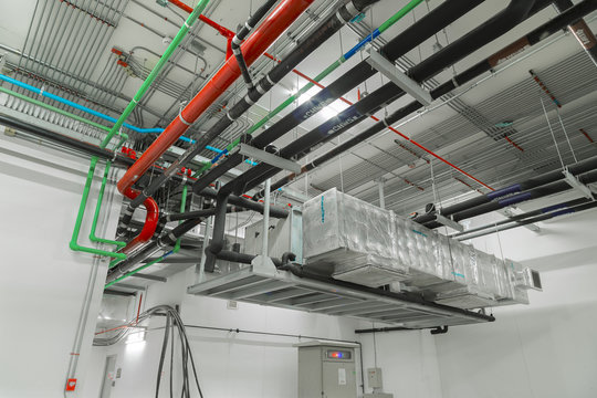 Ventilation system and pipe systems installed on industrial buil