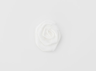 Rose flower of ribbon on white background  .