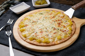 sweet potato pizza on table