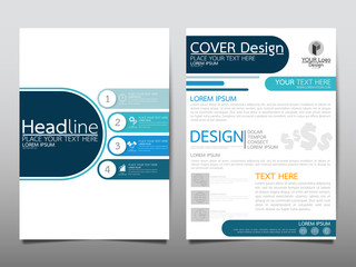 Blue flyer cover business brochure vector design, Leaflet advertising abstract background, Modern poster magazine layout template, Annual report for presentation.