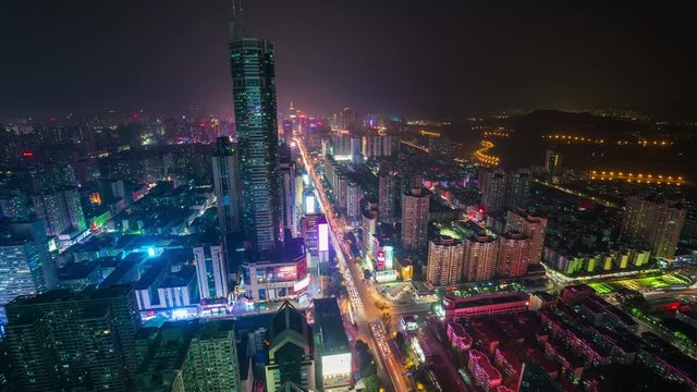 Shenzhen night rooftop timelapse 4K