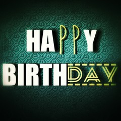 Happy Birthday text on abstract background for greeting card