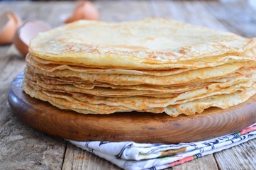 Food Photography. Thin pancakes
