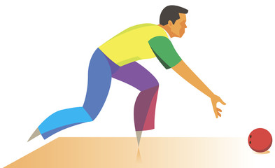 Young bowler is preparing to make a successful throw the ball