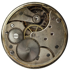 clockwork old mechanical USSR watch, high resolution and detail