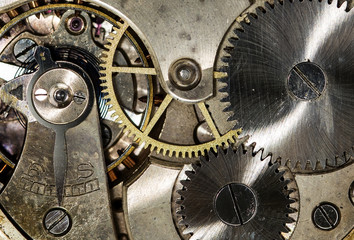 clockwork old mechanical USSR watch, high resolution and detail