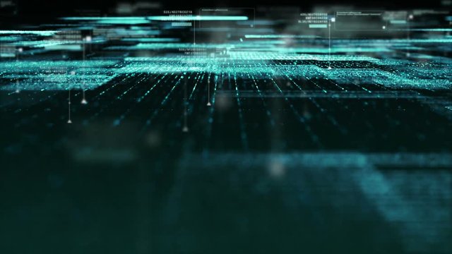 Digital cyber world particles background