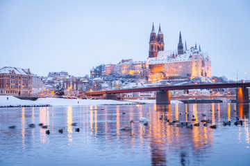 Meißen an der Elbe im Winter