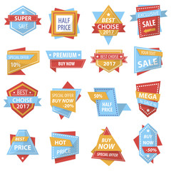 Sale banners for stickers, tags.