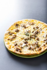 bulgogi pizza on table