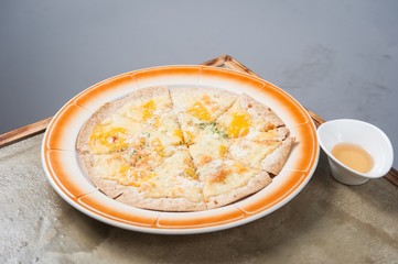 cheese pizza on plate