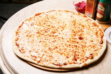 cheese pizza on plate