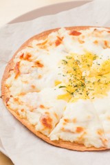 cheese pizza on plate
