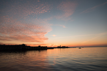 Tramonto infuocato sul golfo di Trieste