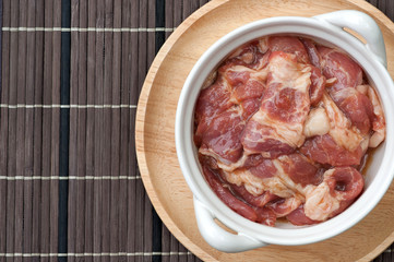 marinated raw pork