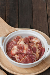 marinated raw pork