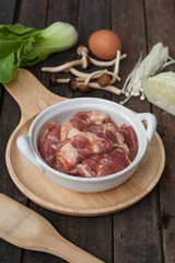 marinated raw pork