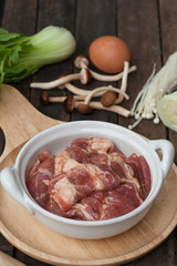 marinated raw pork