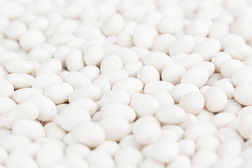 White kidney beans macro background. Healthy protein food.