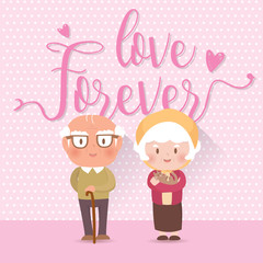 Happy old couple.vector illustration